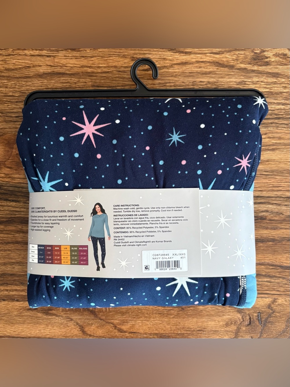 ClimateRight by Cuddl Duds Top & Leggings 2-Piece Set blue stars size XXL - Picture 6 of 6